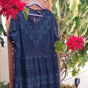 City Chic lace dress, navy blue